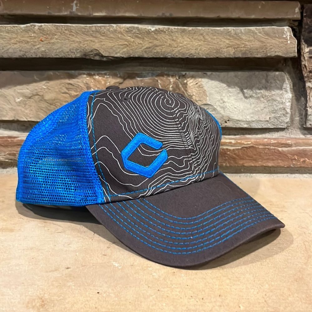 Crestone Mesh Back Grey and Blue Hat